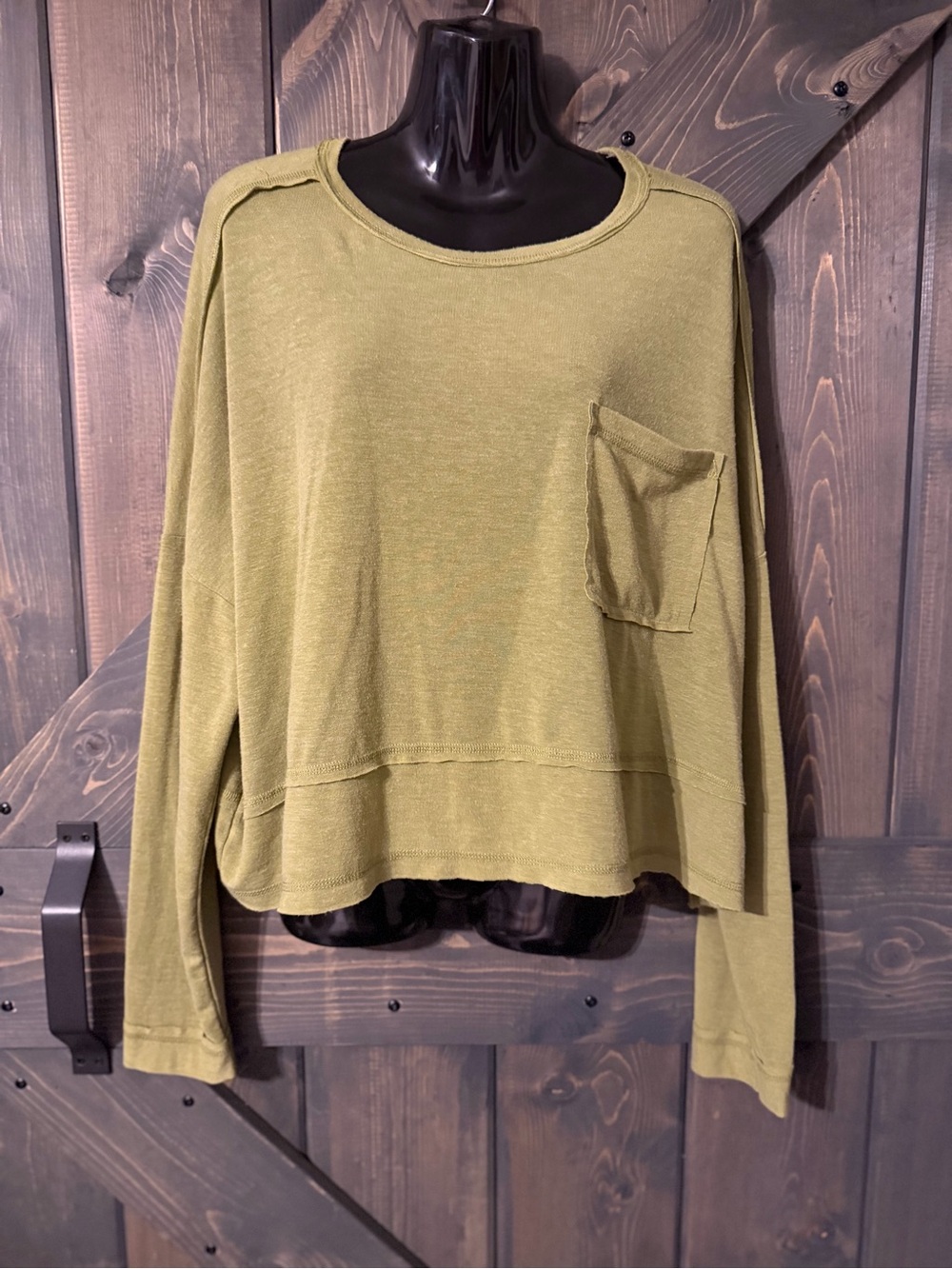 New In Large Olive Oversized Long Sleeve Shirt